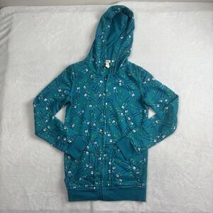 Y2K Forever Full Zip Long Sleeve‎ Blue Paper Clip Hoodie Women's Size Small